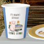 Farm Theme Pig Oink Oink Kids Birthday Party Paper Cups<br><div class="desc">Kids birthday party napkins with a farm animal theme. Inspired by the Old Macdonald nursery rhyme in the land of farming where the cows moo, the chicks cluck and the pigs oink! Easy to personalize and change the colours if you want to create your own mix and match theme. Browse...</div>