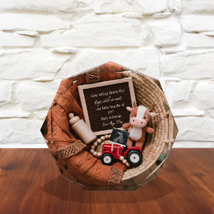 farm themed  woven basket pregnancy announcement  photo block