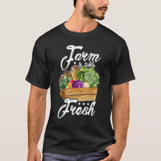 Farm To Table Eat Local Farming Agriculteur Tracto T-Shirt