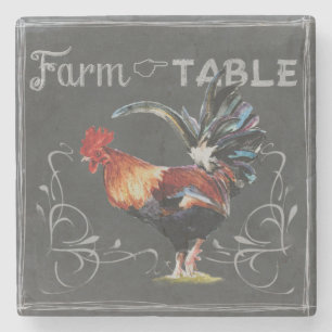 Farm to Table Rooster Stone Coaster