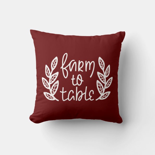 Farm To Table Throw Pillow (Front)