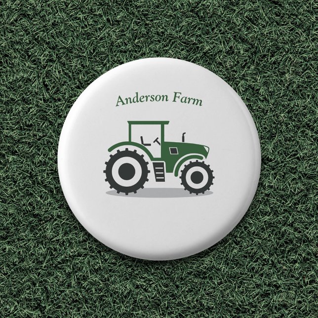 Farm Tractor 1 Inch Round Button (Farm Tractor Button)