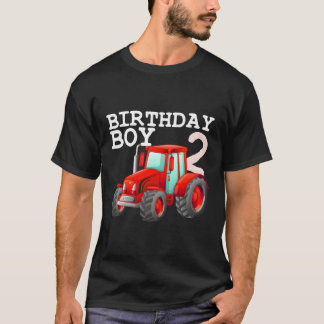 Farm Tractor 2Nd Birthday Party Two 2 Year Old Far T-Shirt