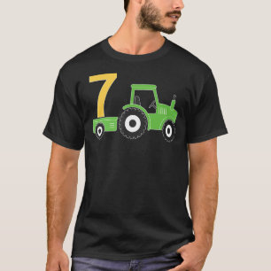 Farm Tractor 7th Birthday 7 Year Old Birthday Part T-Shirt