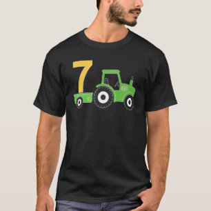 Farm Tractor 7th Birthday 7 Year Old Birthday Part T-Shirt