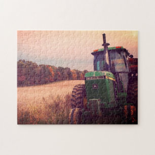 Farm Tractor at Fall Harvest Jigsaw Puzzle