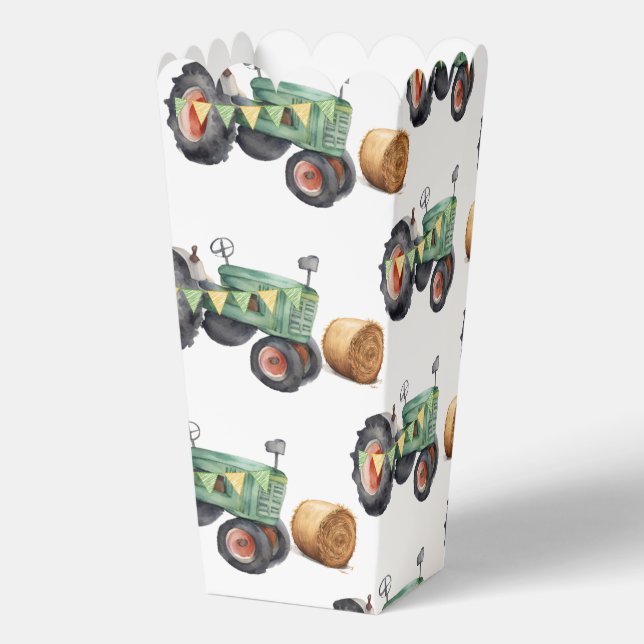 Farm Tractor Boys Birthday  Favor Box (Back)