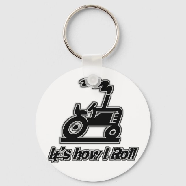 Farm Tractor How I Roll Keychain (Front)