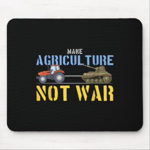 Farm Tractor Pulls Tank Make Agriculture Not War Mouse Pad