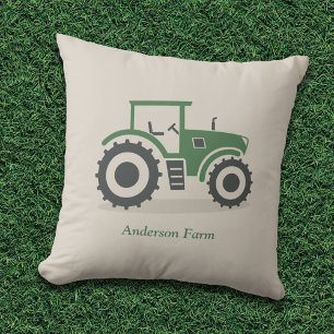 Farm Tractor Throw Pillow