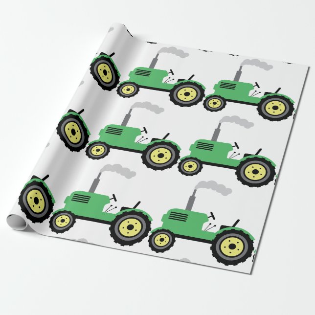 Farm Tractor Wrapping Paper (Unrolled)