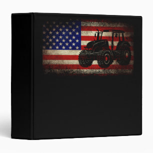 Farm Tractors America Flag Patriotic Farm Gift Binder
