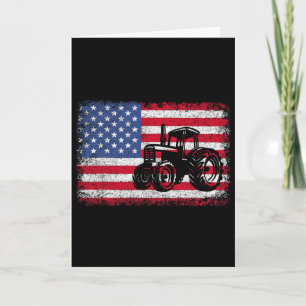 Farm Tractors Usa Flag Patriotic Farming Gift Men  Card