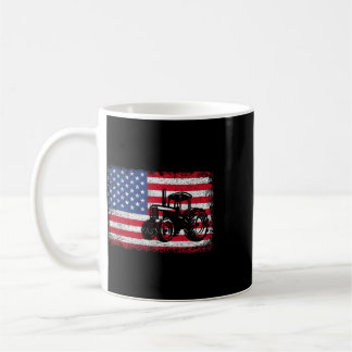 Farm Tractors Usa Flag Patriotic Farming Gift Men  Coffee Mug