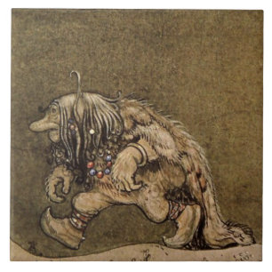 "Farm Troll" by Swedish artist John Bauer Tile