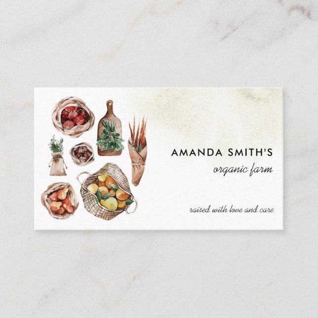 Farm | Vegetable Organic Market Agriculture Business Card (Front)