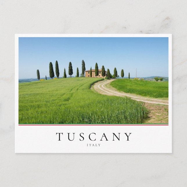 Farm villa with cypress trees in Tuscany, Italy Postcard (Front)