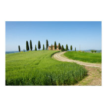 Farm villa with cypress trees in Tuscany