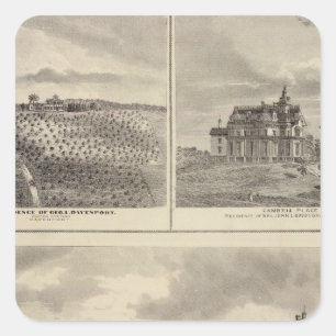 Farm, vineyard and residences in Cedar County Square Sticker