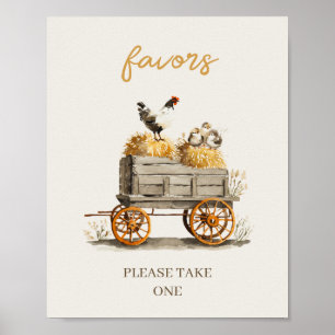 Farm Wagon Baby Shower Favours Poster