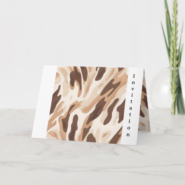 Farm wedding Cowhide Print 5 Invitation (Front)