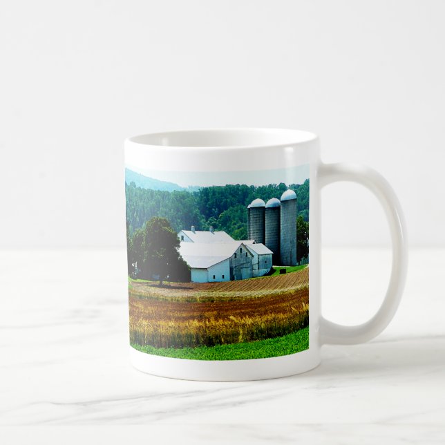 Farm with White Silos Coffee Mug (Right)