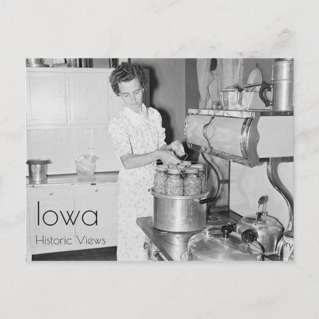Farm Woman Cooking Postcard (Front)