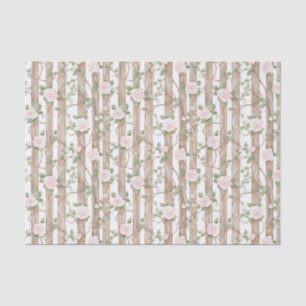 Farm Wood Pink Floral Country Birthday Tissue Paper