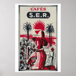 Farm Workers Matchbox Art Print, Cuban Vintage Poster