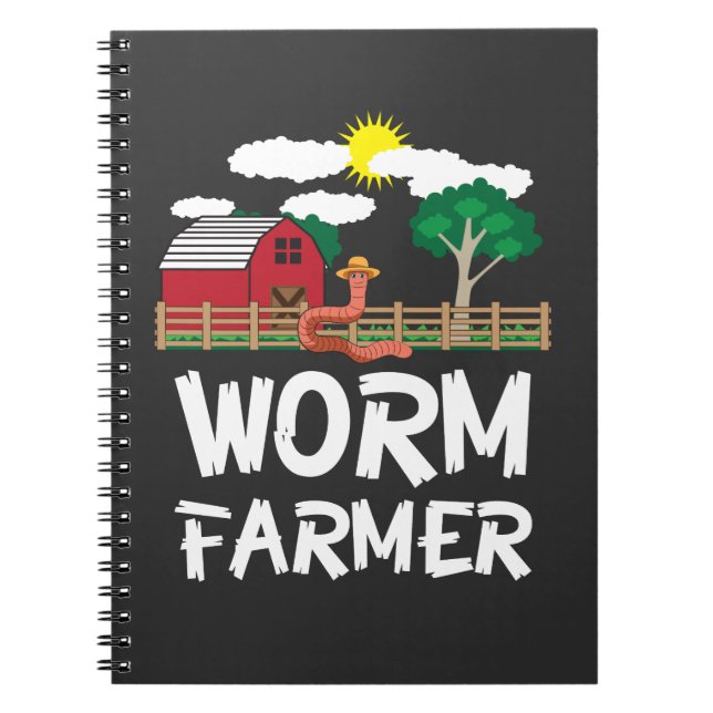 Farm Worm Composting Farming - Farmer Gift Notebook (Front)