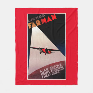 Farman Airlines Farman 300 Monoplane Promo Poste Fleece Blanket