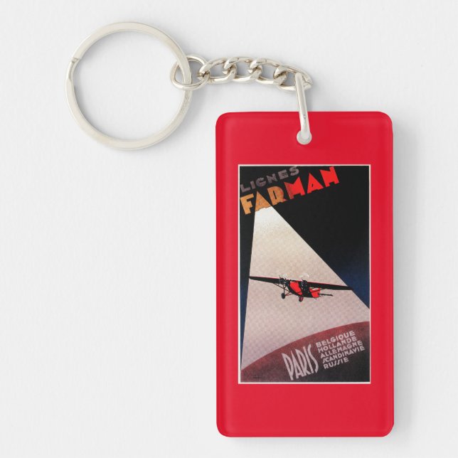 Farman Airlines Farman 300 Monoplane Promo Poste Keychain (Front)
