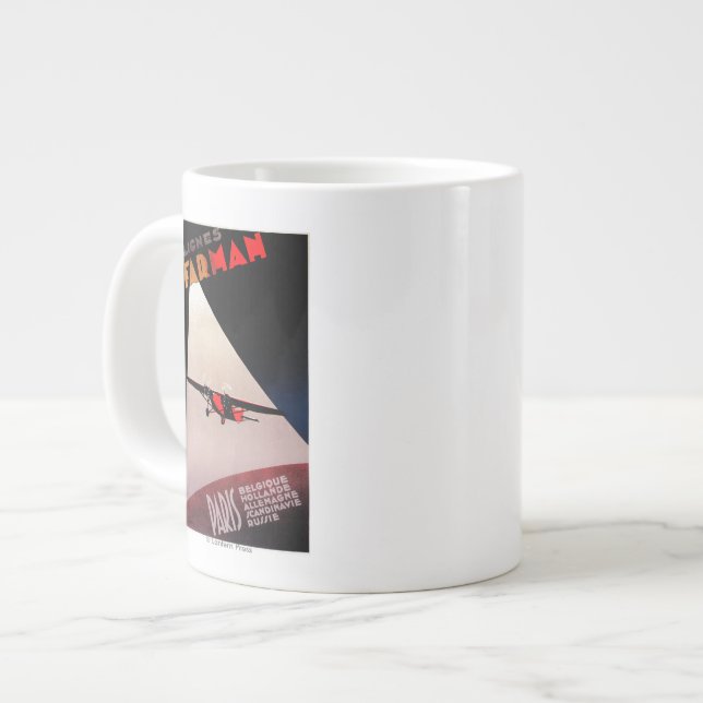 Farman Airlines Farman 300 Monoplane Promo Poste Large Coffee Mug (Front Left)