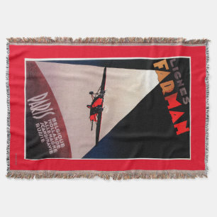 Farman Airlines Farman 300 Monoplane Promo Poste Throw Blanket