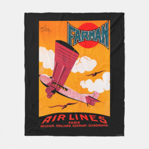 Farman Brothers Airlines F-170 Monoplane Poster Fleece Blanket