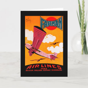 Farman Brothers Airlines F-170 Monoplane Poster Holiday Card