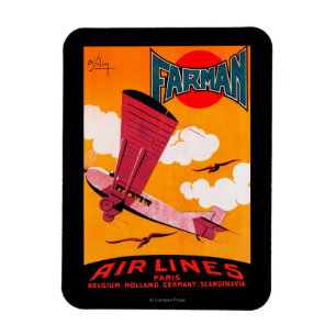 Farman Brothers Airlines F-170 Monoplane Poster Magnet