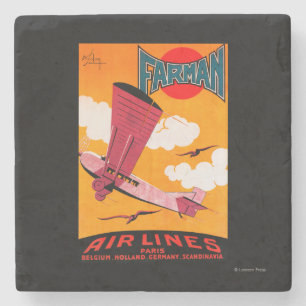 Farman Brothers Airlines F-170 Monoplane Poster Stone Coaster