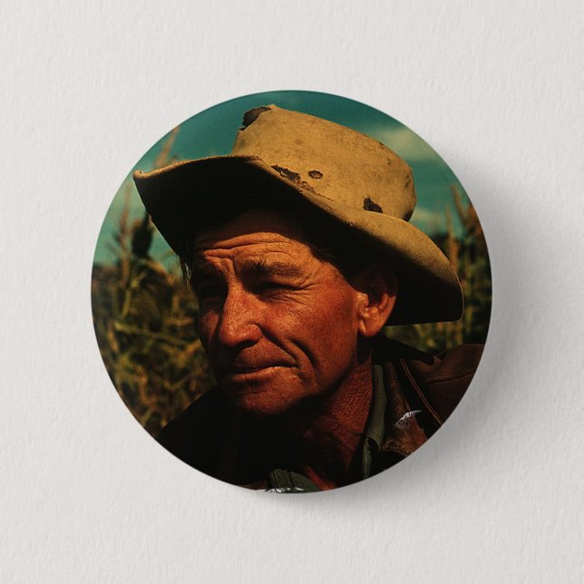 Farmer 2 Inch Round Button (Front)