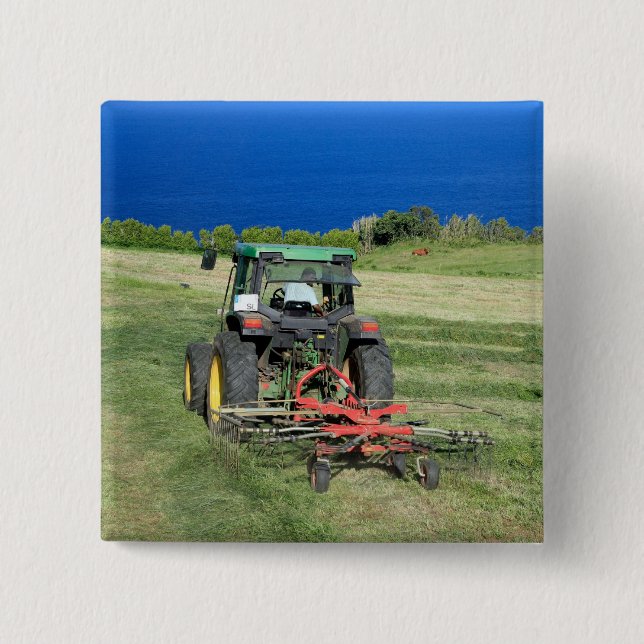 Farmer 2 Inch Square Button (Front)