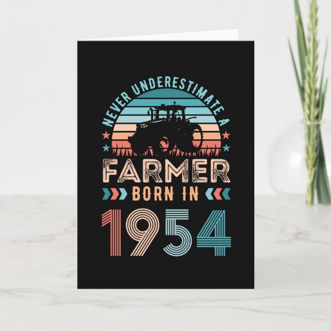 Farmer born 1954 70th Birthday Farming Gift Retro Card (Front)
