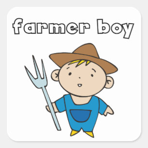 Farmer Boy Square Sticker
