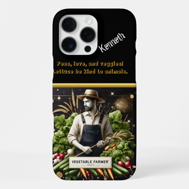 Farmer Caring for Spring Vegetables iPhone Case (Back)