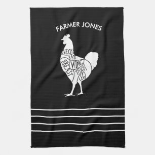 Farmer Chicken Meat Cuts Kitchen Towel – Butcher 