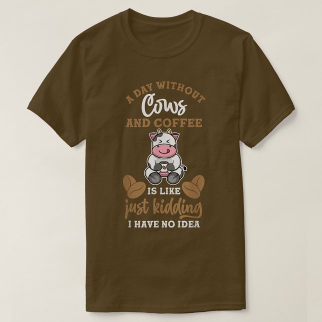 Farmer Coffee Cow  T-Shirt (Design Front)