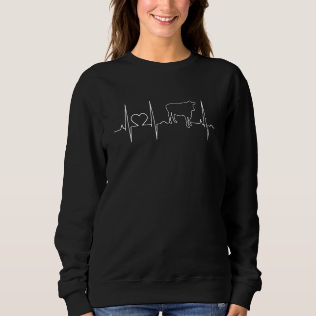 Farmer Cow  Cows Heartbeat Sweatshirt (Front)