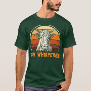 Farmer Cow Whisperer Retro Vintage Farming T-Shirt