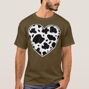 Farmer Cowhide Heart Black And White Cow Lovers  T-Shirt