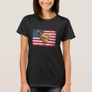 Farmer Dad 4th Of July Patriotic Chicken Daddy T-Shirt