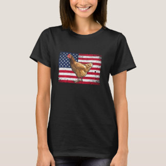 Farmer Dad 4th Of July Patriotic Chicken Daddy T-Shirt